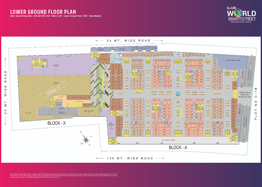 Gaur World SmartStreet Lower Ground floor plan